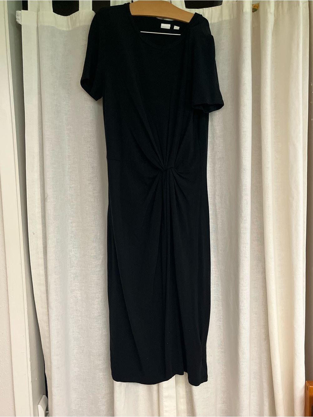 GAP Black Knot-Front Midi Dress
